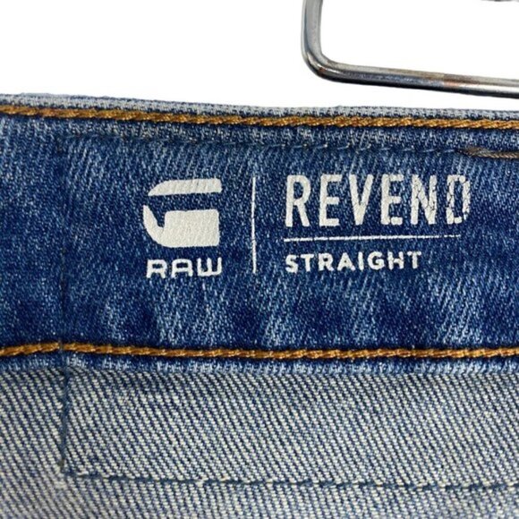 G Star Raw Men's Blue Revend Straight Restored Distressed Denim Jeans US 38 X 34 - Picture 8 of 16
